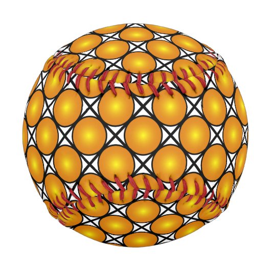 発光ゴールデンドット白黒格子パターン 野球ボール (正面)