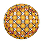 発光ゴールデンドット白黒格子パターン 野球ボール (正面左)