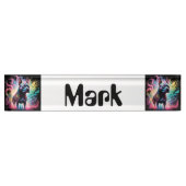 発光センチネル：ホログラフィック（犬）スタッフォード デスクネームプレート (正面)