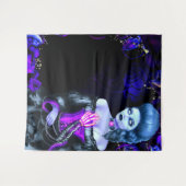 発光ゾンビの死んだ少女ハロウィンパーティーの背景 タペストリー (正面(横))