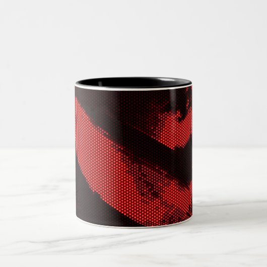 発光ダイオードのツェッペリン型飛行船 ツートーンマグカップ (中央)