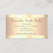 発光ティール（緑がかった色）グラデーショングリッターゴールデン爪、 ネイルファッション 名刺 (裏面)