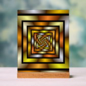 発光トンネルカラフルグラフィックフラクタルパターン アクリルサイン (ニュートラル)