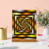 発光トンネルカラフルグラフィックフラクタルパターン アクリルサイン (ウェディング)