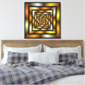 発光トンネルカラフルフラトリップ（幻覚体験）のようなルタルグラフィック キャンバスプリント (インサイチュ (寝室))