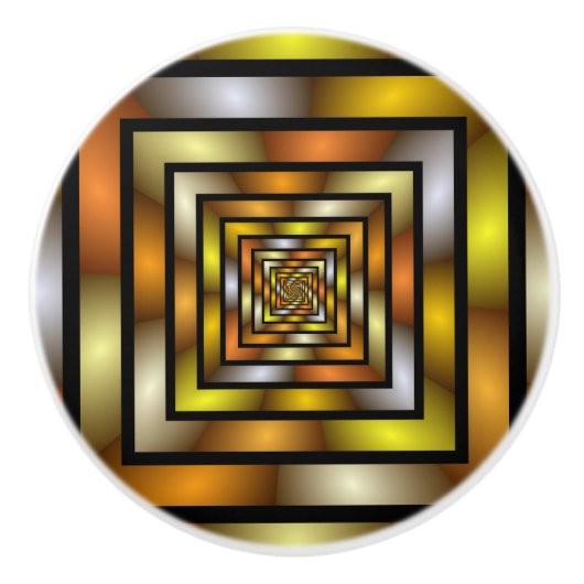 発光トンネルカラフルフラトリップ（幻覚体験）のようなルタルグラフィック セラミックノブ (正面)