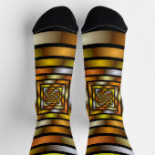 発光トンネルカラフルフラトリップ（幻覚体験）のようなルタルグラフィック ソックス (上部)