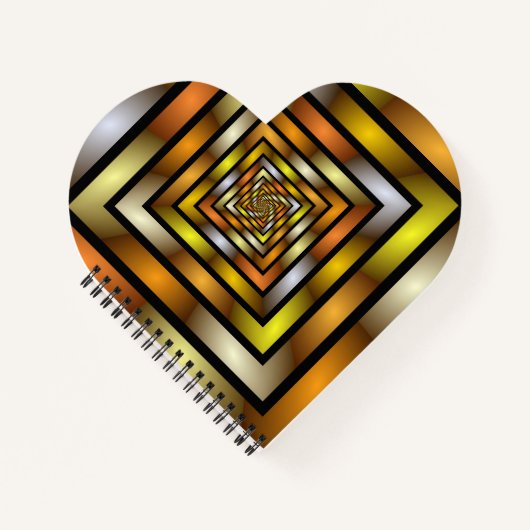 発光トンネルカラフルフラトリップ（幻覚体験）のようなルタルグラフィック ノートブック (正面)