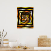 発光トンネルカラフルフラトリップ(幻覚体験)のようなルタルグラフィック ポスター (キッチン)