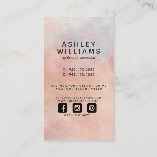 発光バラと牡丹エレガントフローラ垂直 名刺 (裏面)