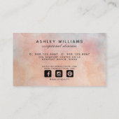 発光バラと牡丹エレガントフローラ水平 名刺 (裏面)