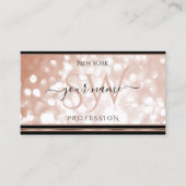 発光バラ金ゴールドグリッターイニシャルラグジュアリーブラック 名刺 (正面)