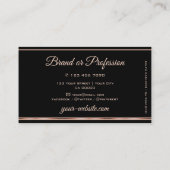 発光バラ金ゴールドグリッタースターズラグジュアリーブラック 名刺 (裏面)