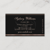 発光バラ金ゴールドグリッターモノグラムラグジュアリーブラック 名刺 (裏面)