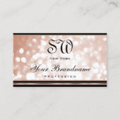 発光バラ金ゴールドグリッターモノグラムラグジュアリーブラック 名刺 (正面)