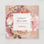 発光バラ&牡丹エレガントフローラスクエア スクエア名刺 (正面)