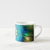 発光ファンタジーフラワーカラフル、抽象芸術フラクタル エスプレッソカップ (右)