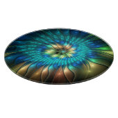発光ファンタジーフラワーカラフル、抽象芸術フラクタル カッティングボード (角)