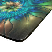 発光ファンタジーフラワーカラフル、抽象芸術フラクタル カッティングボード (角)