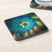 発光ファンタジーフラワーカラフル、抽象芸術フラクタル コースター (左側)