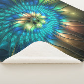 発光ファンタジーフラワーカラフル、抽象芸術フラクタル シェルパブランケット (3/4)