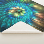 発光ファンタジーフラワーカラフル、抽象芸術フラクタル シェルパブランケット (3/4)