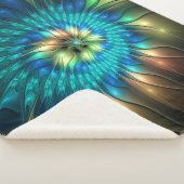 発光ファンタジーフラワーカラフル、抽象芸術フラクタル シェルパブランケット (3/4)