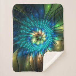 発光ファンタジーフラワーカラフル、抽象芸術フラクタル シェルパブランケット