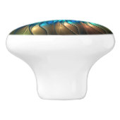 発光ファンタジーフラワーカラフル、抽象芸術フラクタル セラミックノブ (側面)