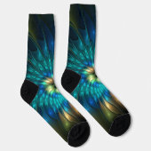 発光ファンタジーフラワーカラフル、抽象芸術フラクタル ソックス (右)