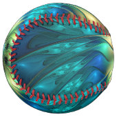 発光ファンタジーフラワーカラフル、抽象芸術フラクタル ソフトボール (正面左)