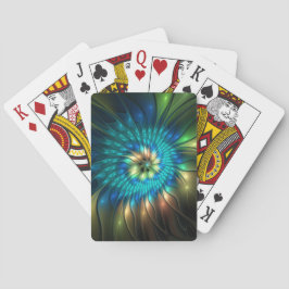 発光ファンタジーフラワーカラフル、抽象芸術フラクタル トランプ