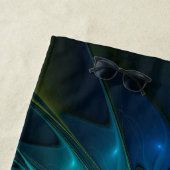 発光ファンタジーフラワーカラフル、抽象芸術フラクタル ビーチタオル (インサイチュ)