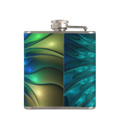 発光ファンタジーフラワーカラフル、抽象芸術フラクタル フラスク (裏面)