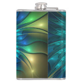 発光ファンタジーフラワーカラフル、抽象芸術フラクタル フラスク (裏面)