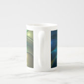 発光ファンタジーフラワーカラフル、抽象芸術フラクタル ボーンチャイナマグカップ (裏面)