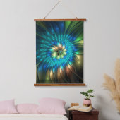 発光ファンタジーフラワーカラフル、抽象芸術フラクタル 吊り下げ型タペストリー (寝室)