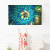 発光ファンタジーフラワーカラフル、抽象芸術フラクタル 横断幕 (インサイチュ)