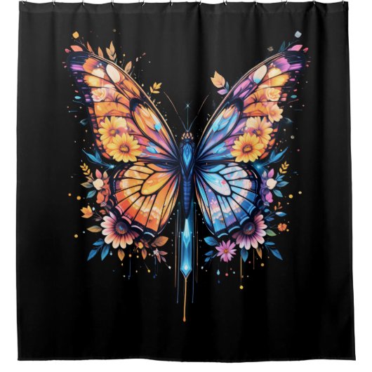 発光ブルーミング シャワーカーテン (正面)