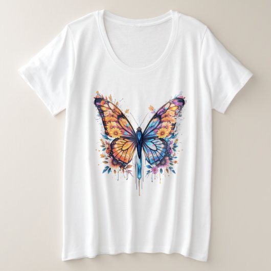 発光ブルーミング プラスサイズTシャツ (デザイン正面)