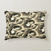 発光ベージュのストロークのツイストされたフラクタルレポート アクセントクッション (正面)