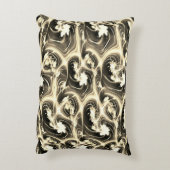 発光ベージュのストロークのツイストされたフラクタルレポート アクセントクッション (裏面(縦))