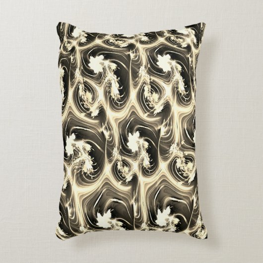 発光ベージュのストロークのツイストされたフラクタルレポート アクセントクッション (正面(垂直))