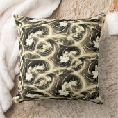 発光ベージュのストロークのツイストされたフラクタルレポート クッション (ブランケット)