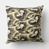 発光ベージュのストロークのツイストされたフラクタルレポート クッション (裏面)