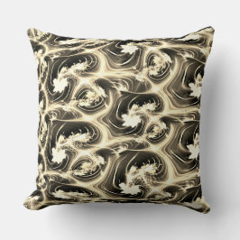 発光ベージュのストロークのツイストされたフラクタルレポート クッション