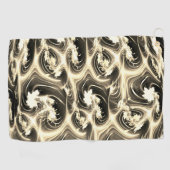 発光ベージュのストロークのツイストされたフラクタルレポート ゴルフタオル (横)