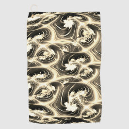 発光ベージュのストロークのツイストされたフラクタルレポート ゴルフタオル