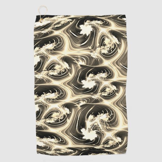 発光ベージュのストロークのツイストされたフラクタルレポート ゴルフタオル (正面)