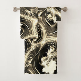 発光ベージュのストロークのツイストされたフラクタルレポート バスタオルセット